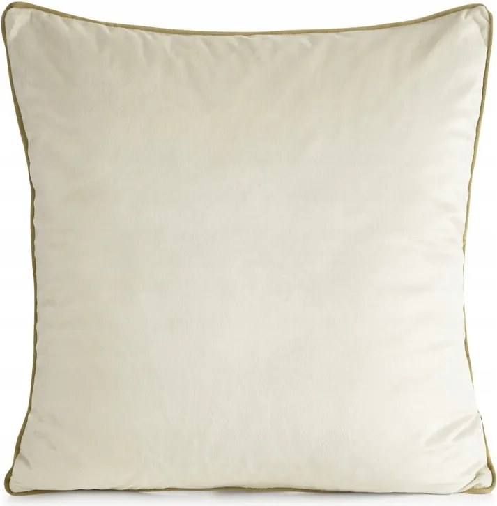 Dekoratív párnahuzat 45x45 Gaia 2 bézs világos, dekoratív szegéllyel díszítve