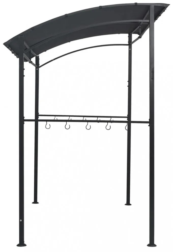 antracitszürke acél grillpavilon 215 x 150 x 220 cm