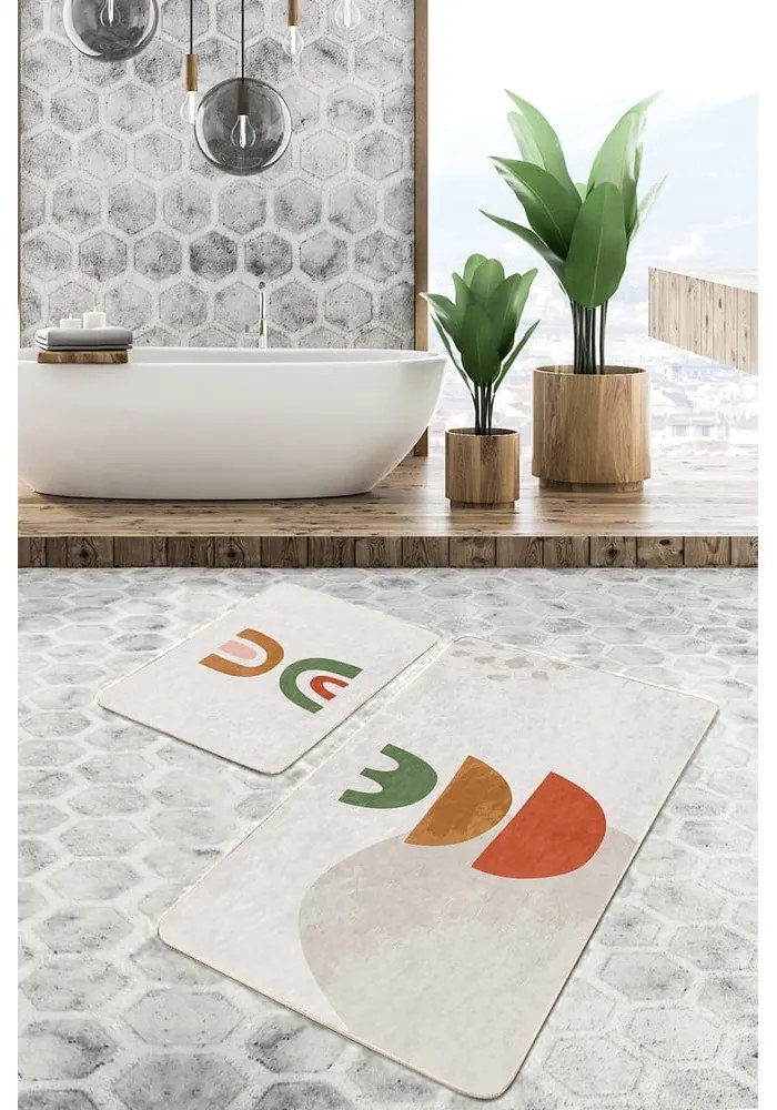 Bézs fürdőszobai kilépő szett 2 db-os 60x100 cm – Mila Home