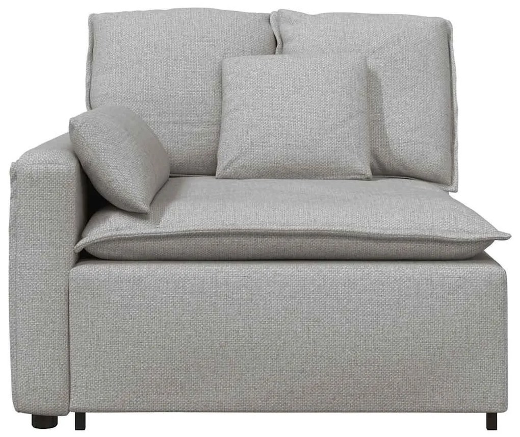 felhőszürke moduláris kanapé karfás végmodul párnákkal 100 cm