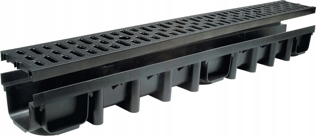 Lineáris vízelvezetés 1000x98x131mm 1,5 Tony Max-drain rács fekete Pp