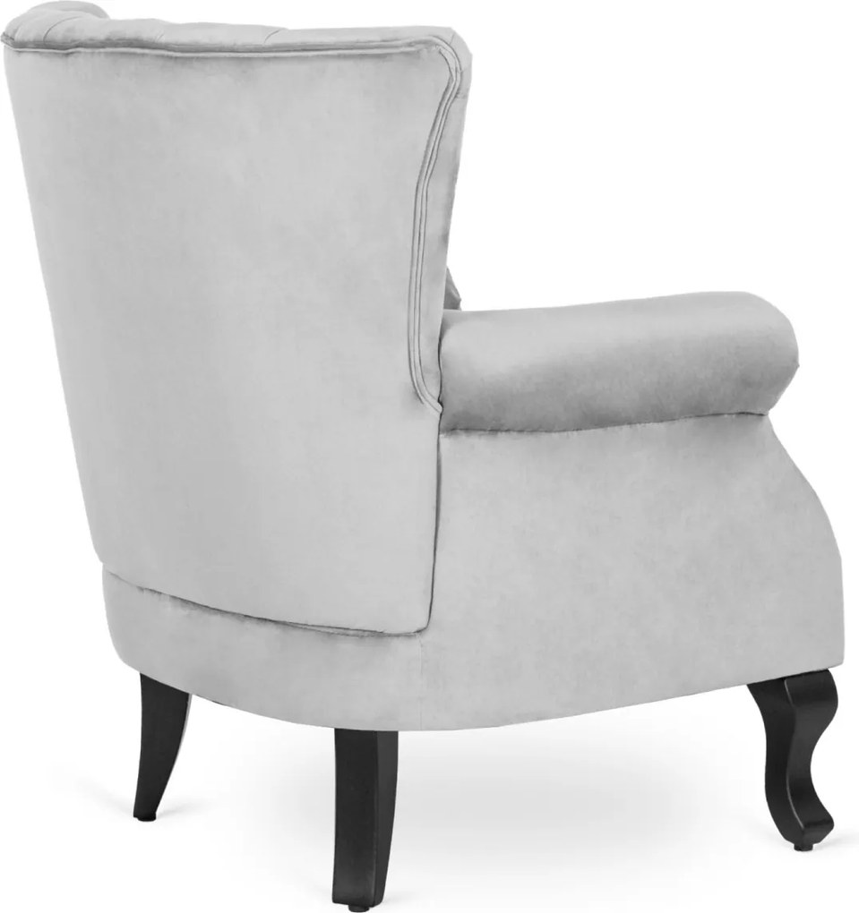 Fotel szürke bársony kárpittal – MALLO