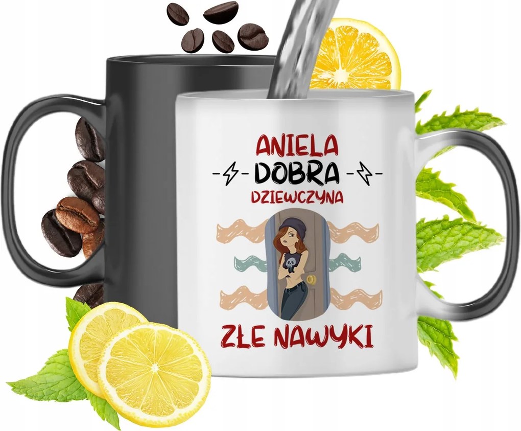 Varázsbögre Angyaloknak Fekete Matt Nyomtatott Mintával 330ml