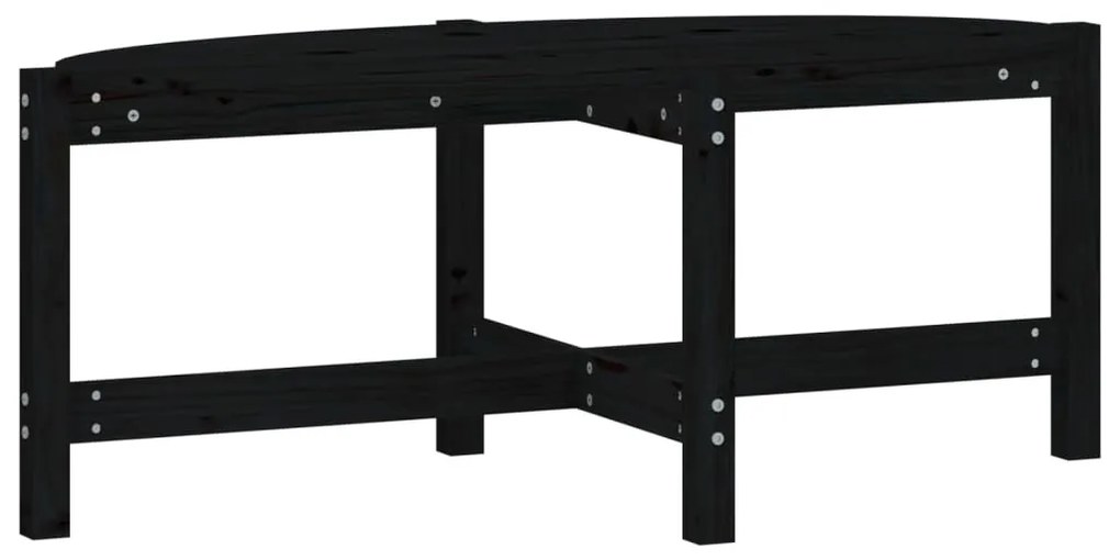 Fekete tömör fenyőfa dohányzóasztal 118 x 63 x 45 cm