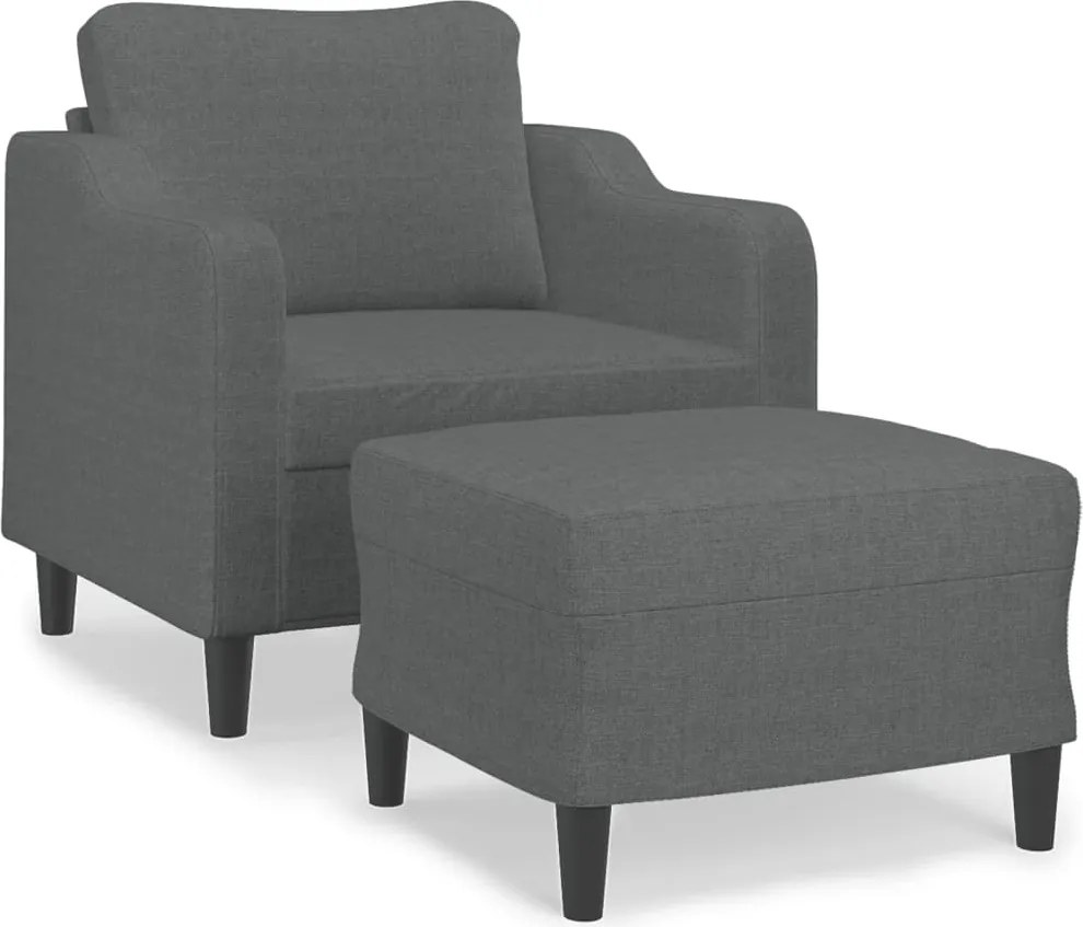 vidaXL sötétszürke szövet kanapéfotel lábtartóval 60 cm