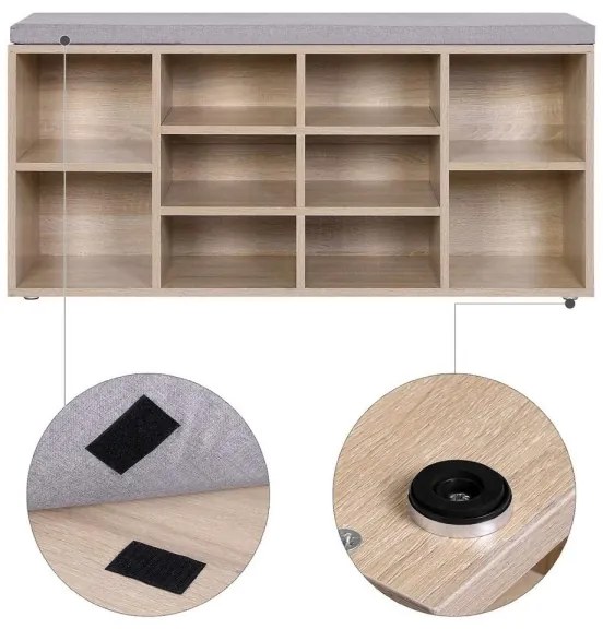 VOREN cipőtároló barna/szürke