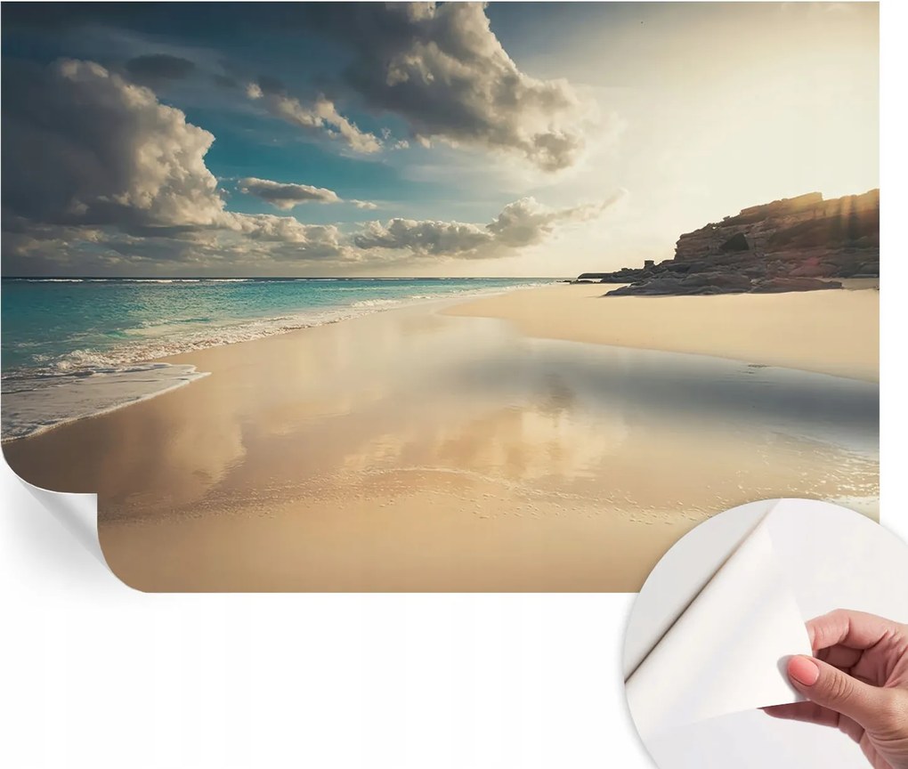 Öntapadós fali fotótapéta Hálószobába Napos tengerpart 104x70 cm