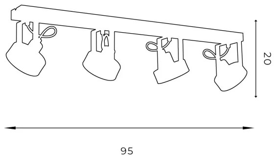 Mennyezeti spotlámpa VIVA 4xGU10/AR/15W/230V