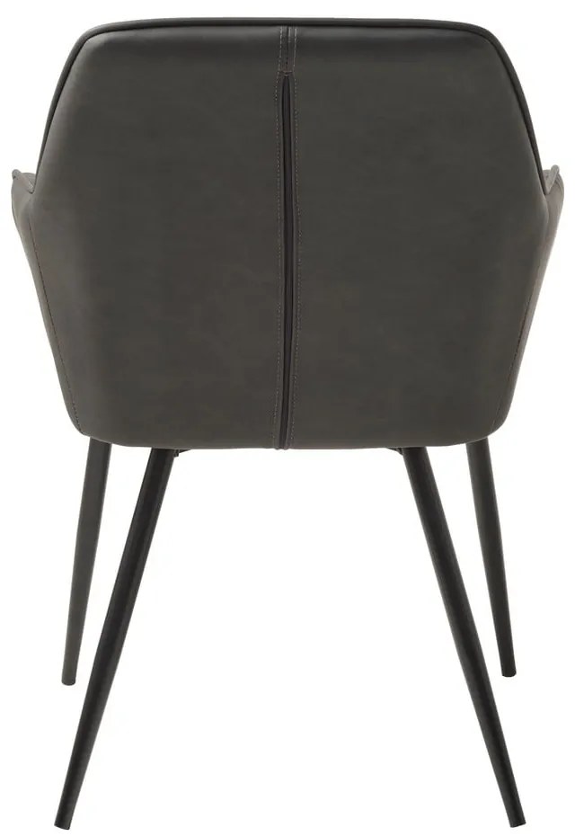 Sötétszürke kárpitozott karfás étkezőfotel szett 2 db-os Nolan Stripe – Unique Furniture