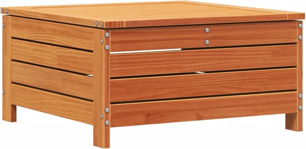 vidaXL viaszbarna tömör fenyőfa kerti lábzsámoly párnával