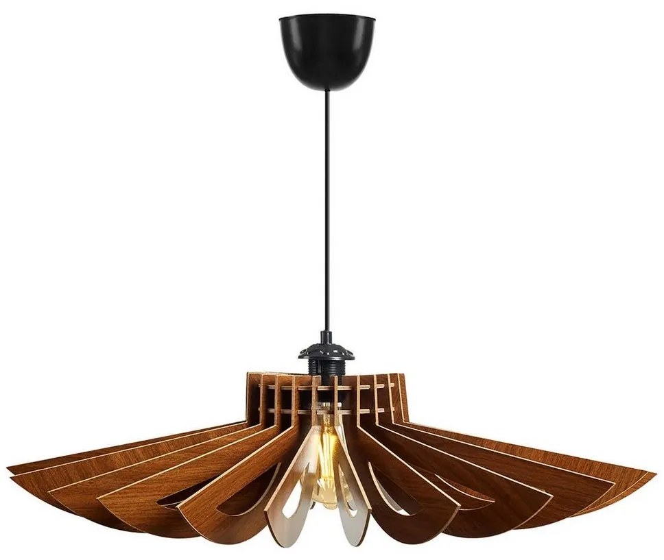 Csillár zsinóron 1xE27/60W/230V barna átm. 68 cm