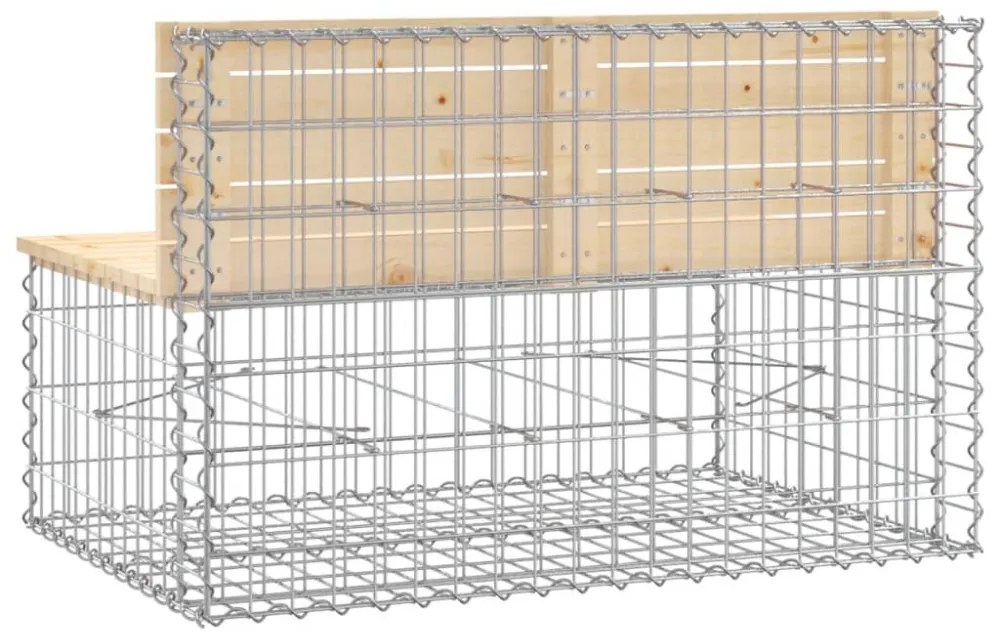 tömör fenyőfa gabion kerti pad 103x70x65 cm