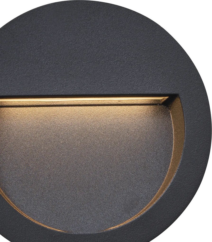 6 darabos modern süllyesztett fali lámpa szett fekete LED-del IP65 - Gem