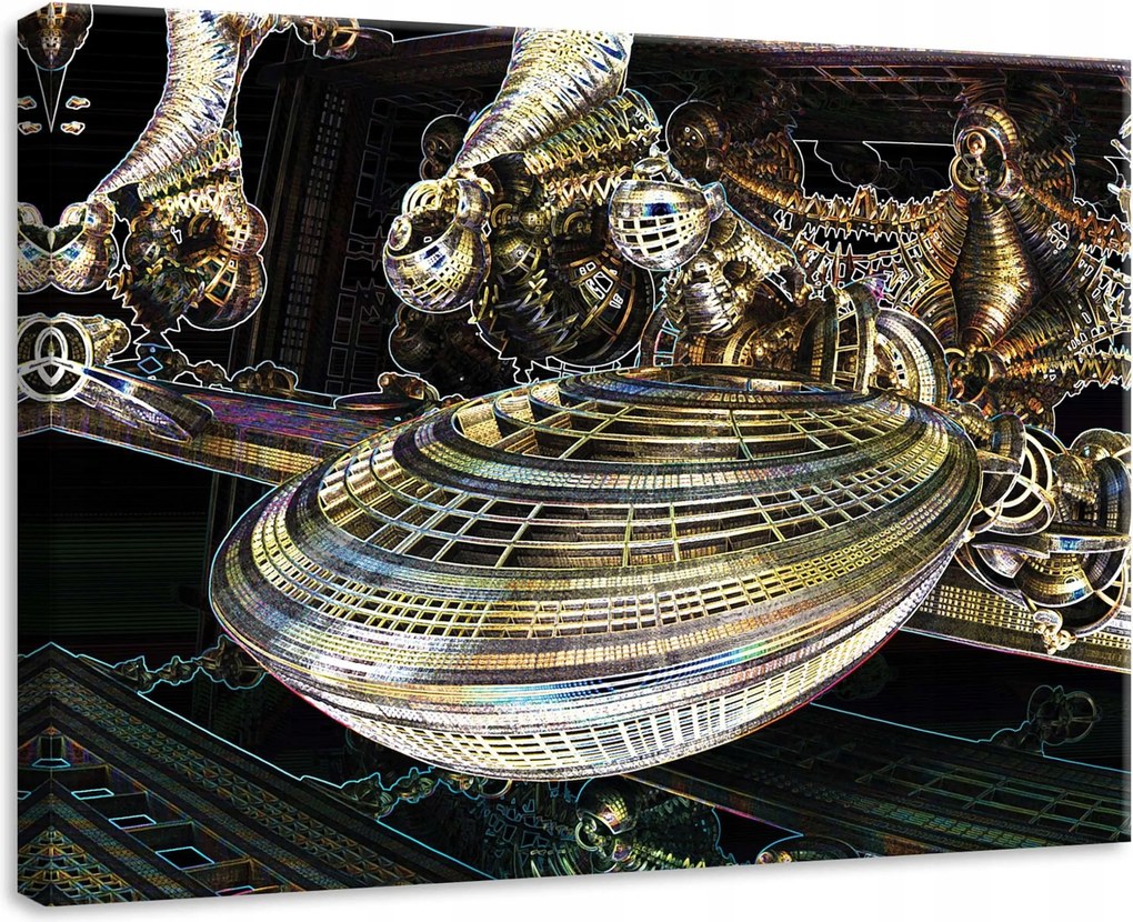 Vászonkép 70x50 Futurisztikus hajó űrállomás mechanizmusok absztrakt