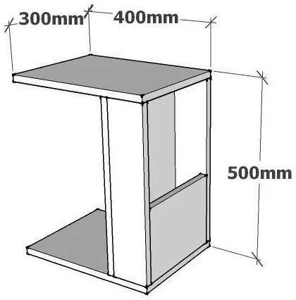 Kisasztal KAREN 50x40 cm antracit