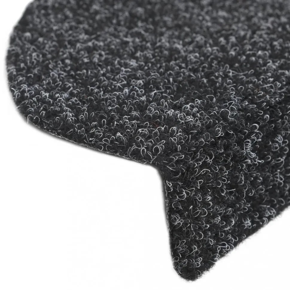 15 db fekete öntapadós lépcsőszőnyeg 56x17x3 cm