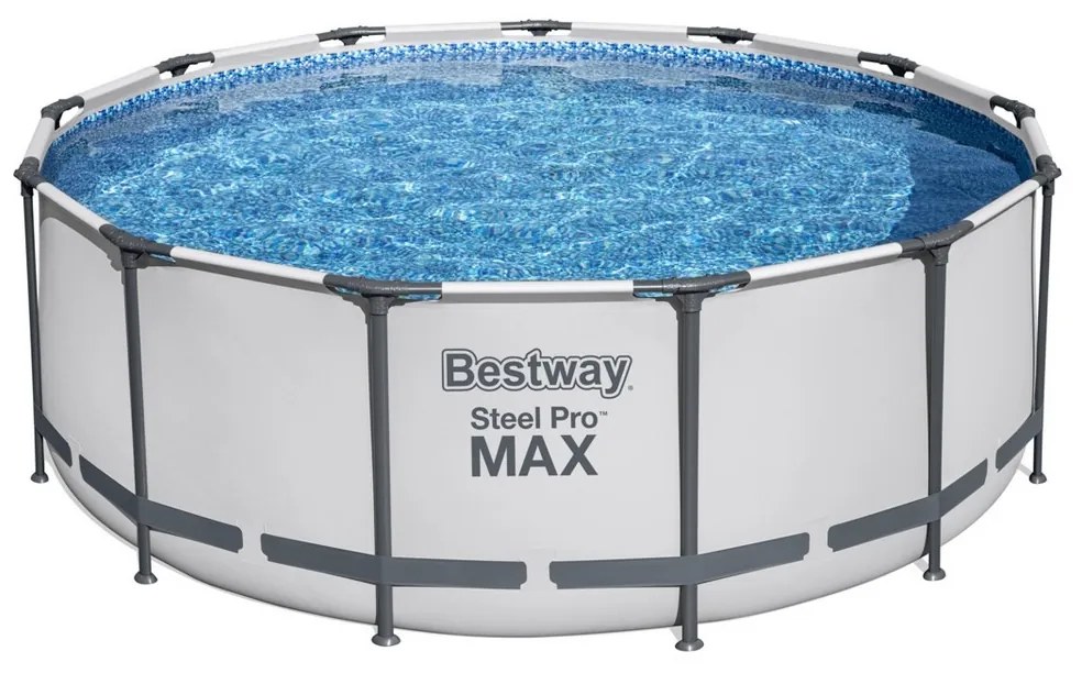 Bestway Steel Pro MAX föld feletti medence, szürke, átmérő 396 cm, magas 122 cm