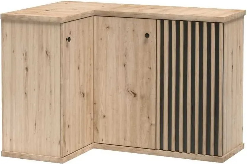 Sarok komód, artisan tölgy/fekete, KOLI C-12