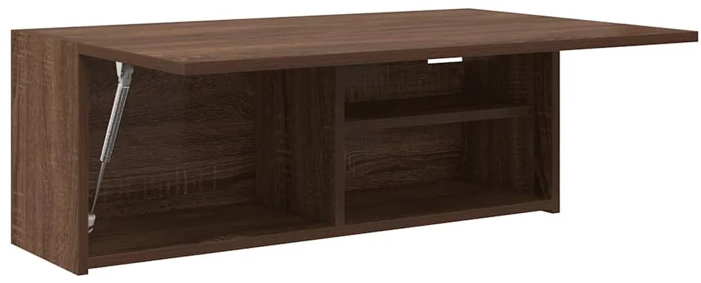 barna tölgyszínű szerelt fa fali fürdőszobaszekrény 80x25x30 cm
