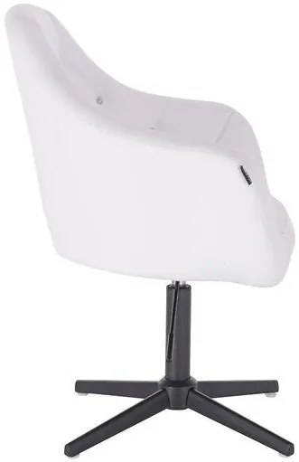 HC830 Fehér modern műbőr szék fekete lábbal