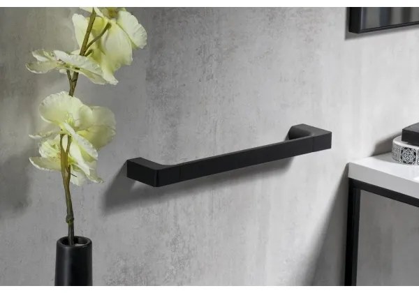 Gedy - Fali törölközőtartó PIRENEI 6,6x35 cm matt fekete