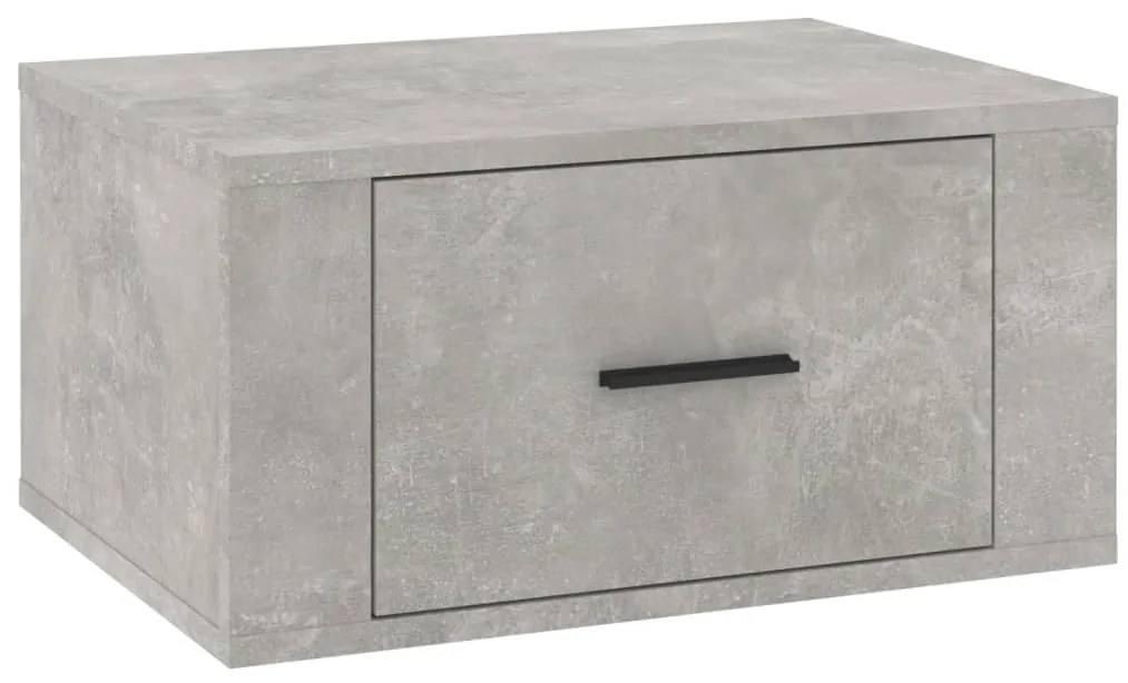 Betonszürke falra szerelhető éjjeliszekrény 50 x 36 x 25 cm