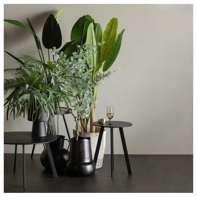 Fer fekete kerti tárolóasztal, ø 70 cm - WOOOD