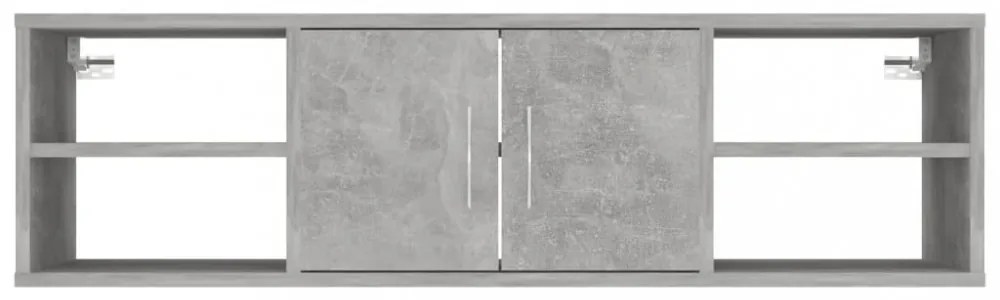 betonszürke szerelt fa fali polc 102 x 30 x 29 cm