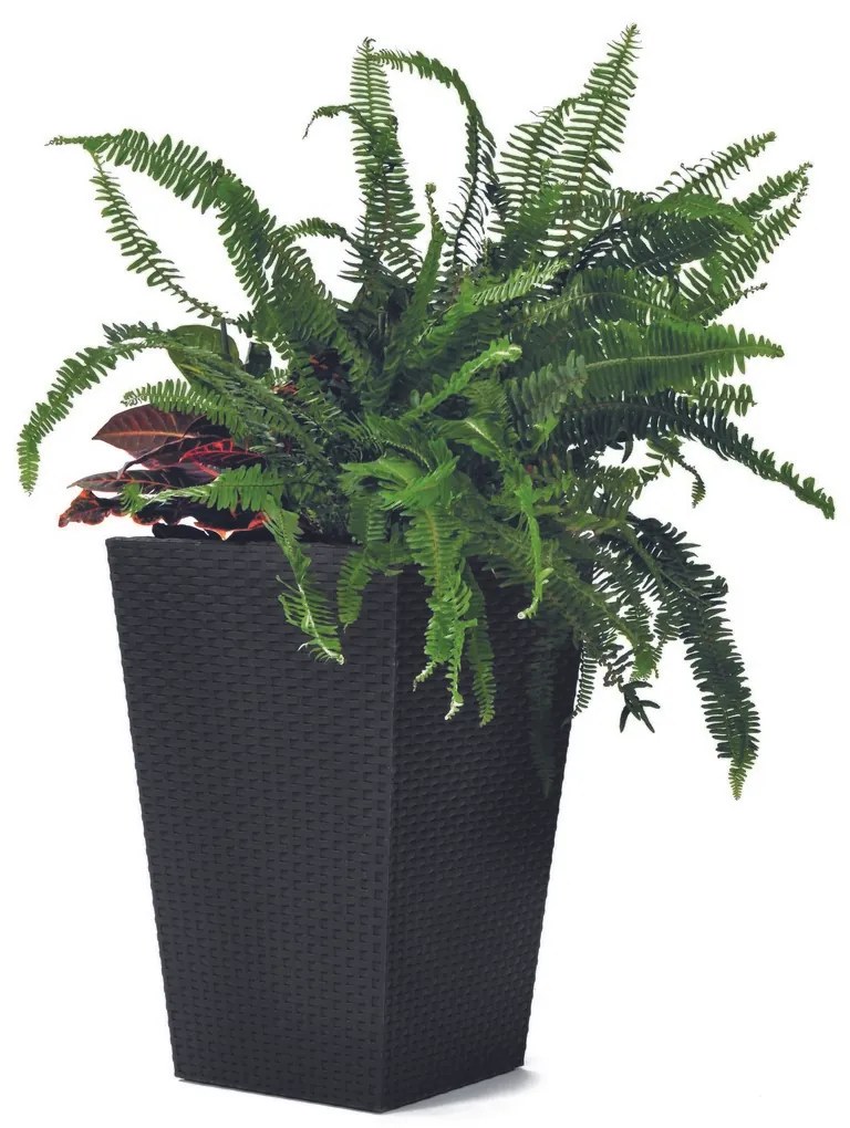 Ketter Rattan Planter virágtartó kaspó, antracit, 23,6 l, 29 x 44 x 29 cm