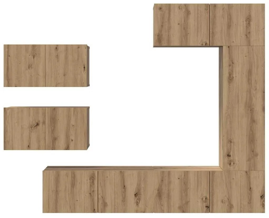 TV szekrény garnitúra 6 pcs kézműves tölgy 30.5 x 30 x 90 cm