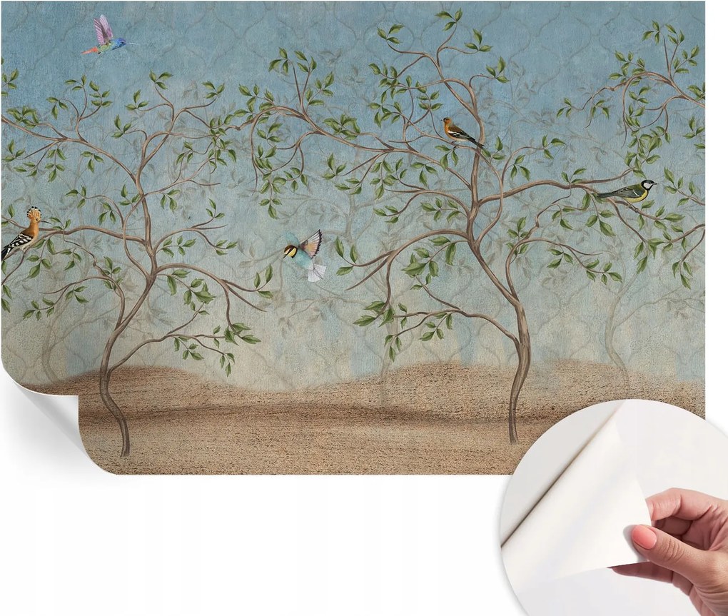 Öntapadós tapéta Falfestmény Prémium Madarak a fákon 104x70 cm