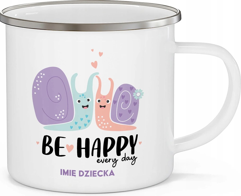 Acél Fehér Bögre 270ml Személyre szabott Gyerekeknek Be Happy Every Day Wz