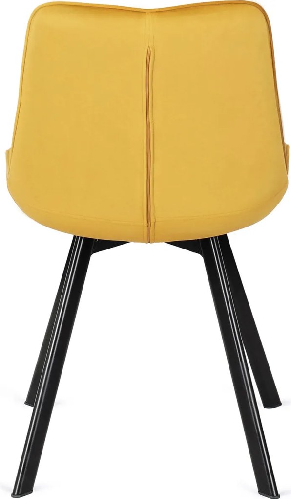Szék mustársárga színben, bársony kárpittal. RICK