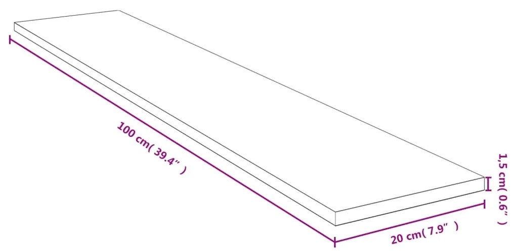 bambusz fali polc 100x20x1,5 cm