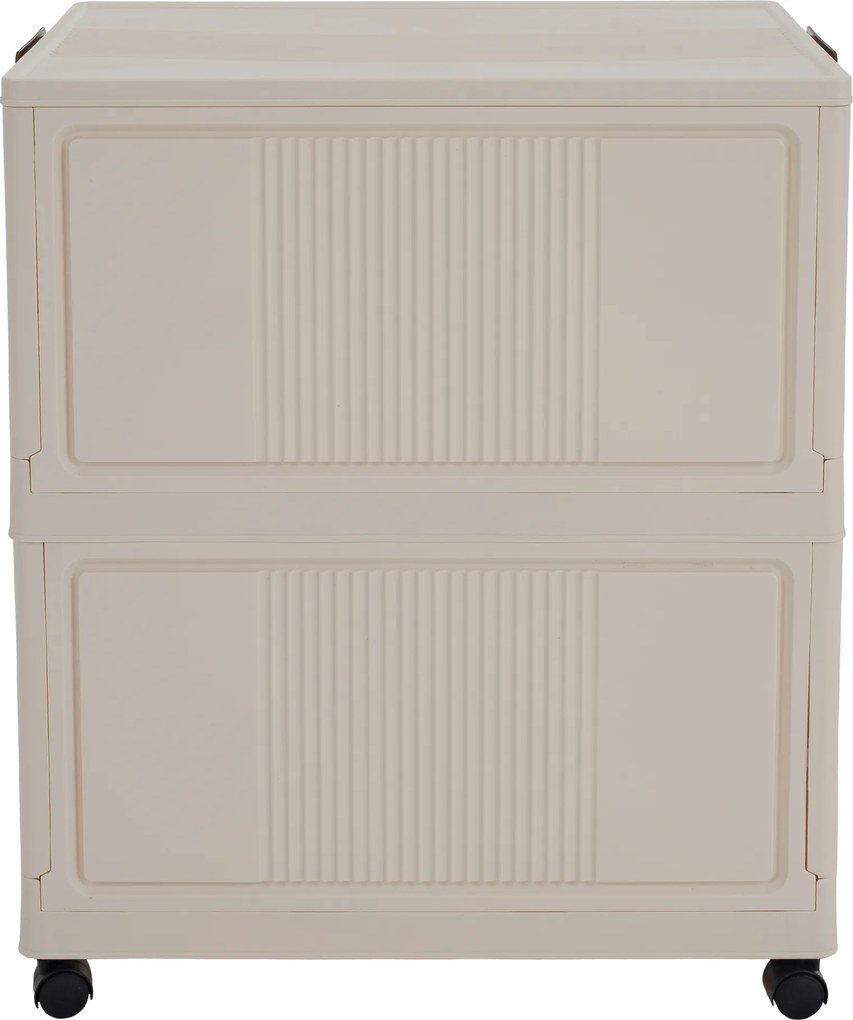 Összecsukható szekrény, fehér/barna, műanyag, POSA TYP 1