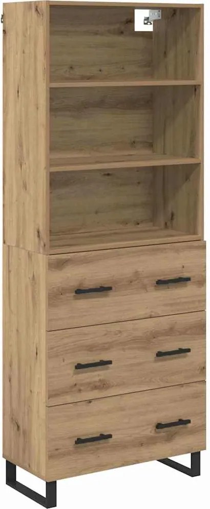 vidaXL Magasfiú fiókkal Artisan tölgy 69,5 x 34 x 180 cm Faanyag