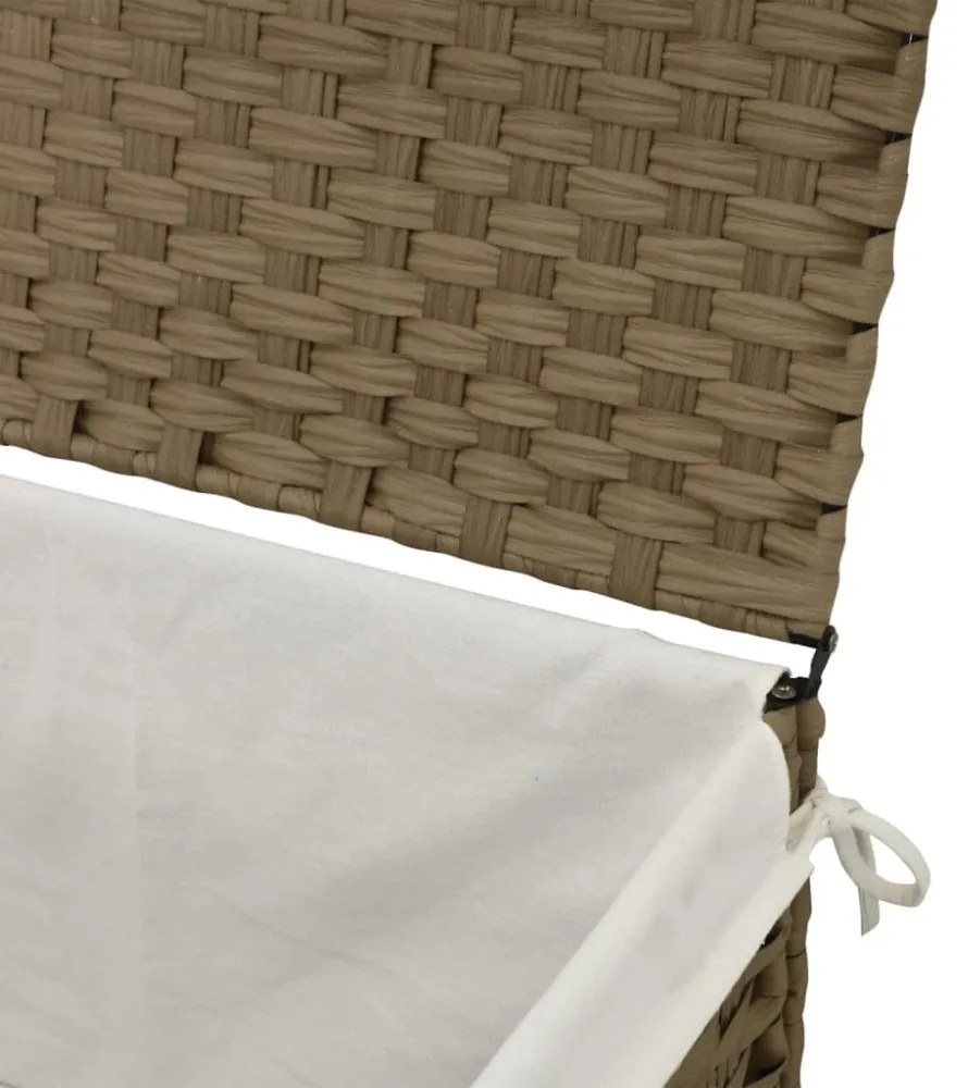 polyrattan szennyeskosár fedéllel 55,5 x 35 x 34 cm
