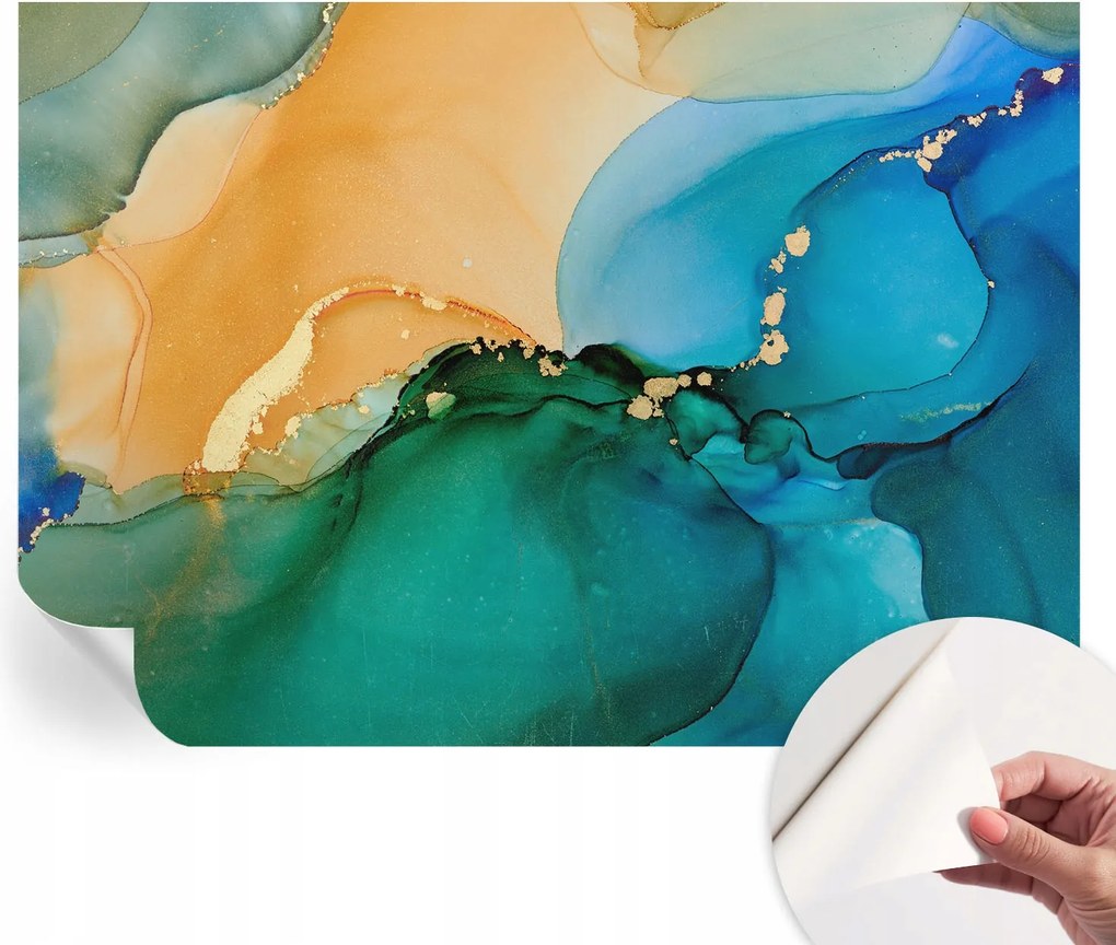 Öntapadós fotótapéta Nappaliba és Hálószobába Színes hullámok 312x219