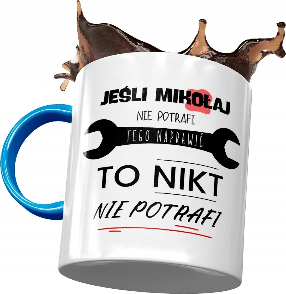 Kék Bögre Mikulás Kollégáknak Ajándék Nyomtatott Fotóval