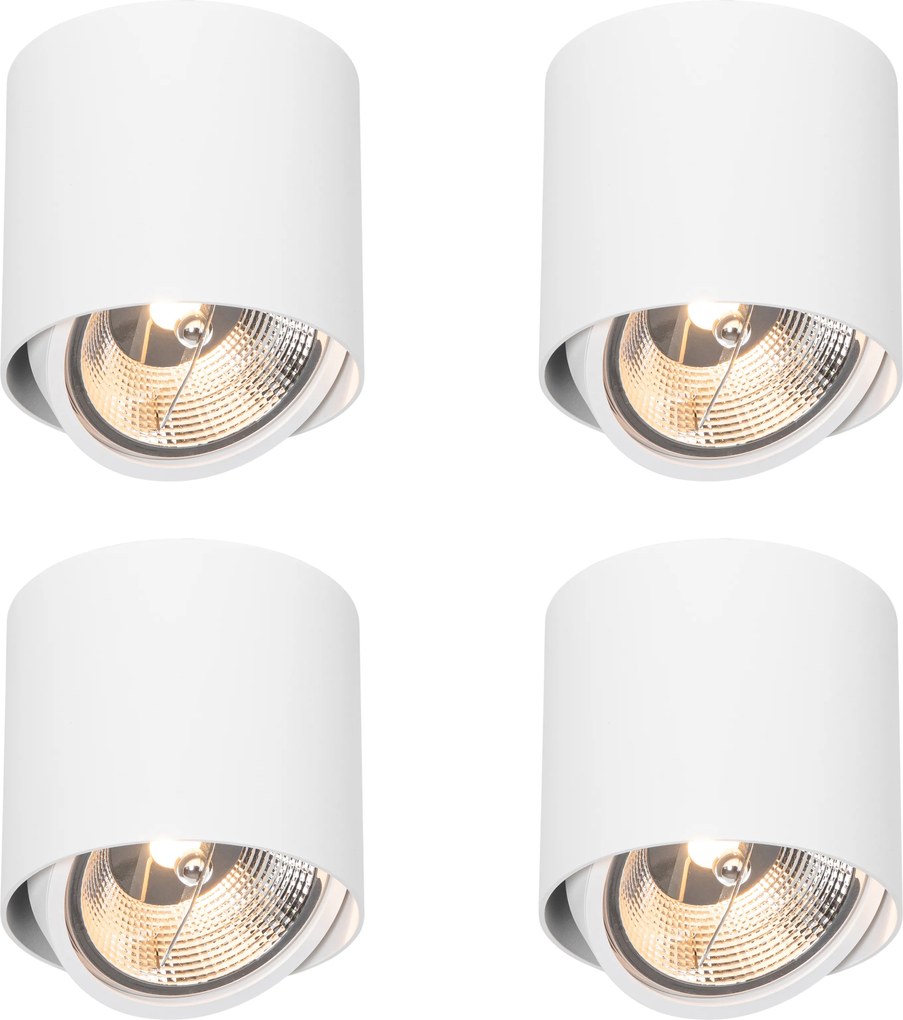 4 darabos szett Design felületre szerelhető spotlámpa fehér GU10 111mm - Impact