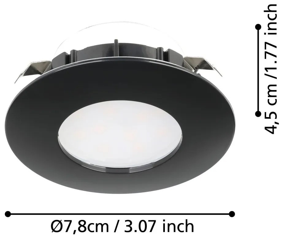 Eglo Pineda 900744 süllyesztett lámpa, 3x4,9W LED, 3000K, 1080 lm, IP20/IP44