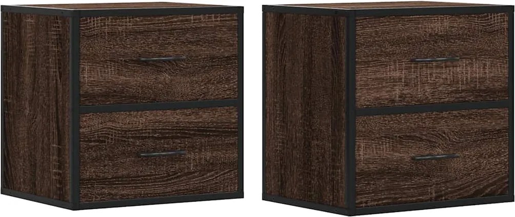 vidaXL 2db barna tölgy színű fali éjjeliszekrény 40 x 31 x 39,5 cm