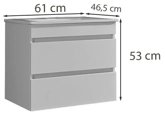 Cube 60 alsó szekrény mosdóval