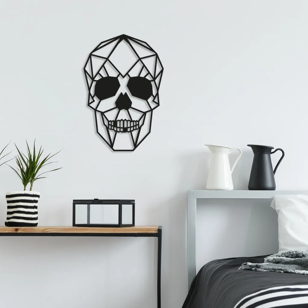 Skull fém fali dekoráció, 35×50 cm