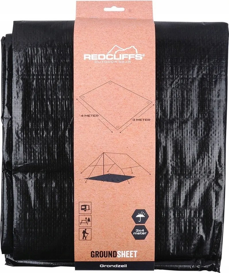 Redcliffs Sátorponyva, 3 x 4 m, fekete, 3 x 4 m