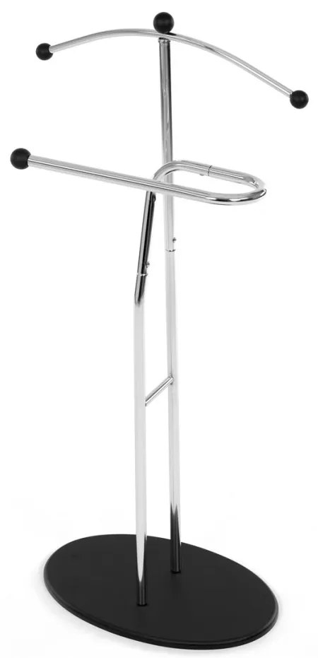 Němý sluha, výška 110 cm, masiv kaučukovník, černé moření, kov chrom