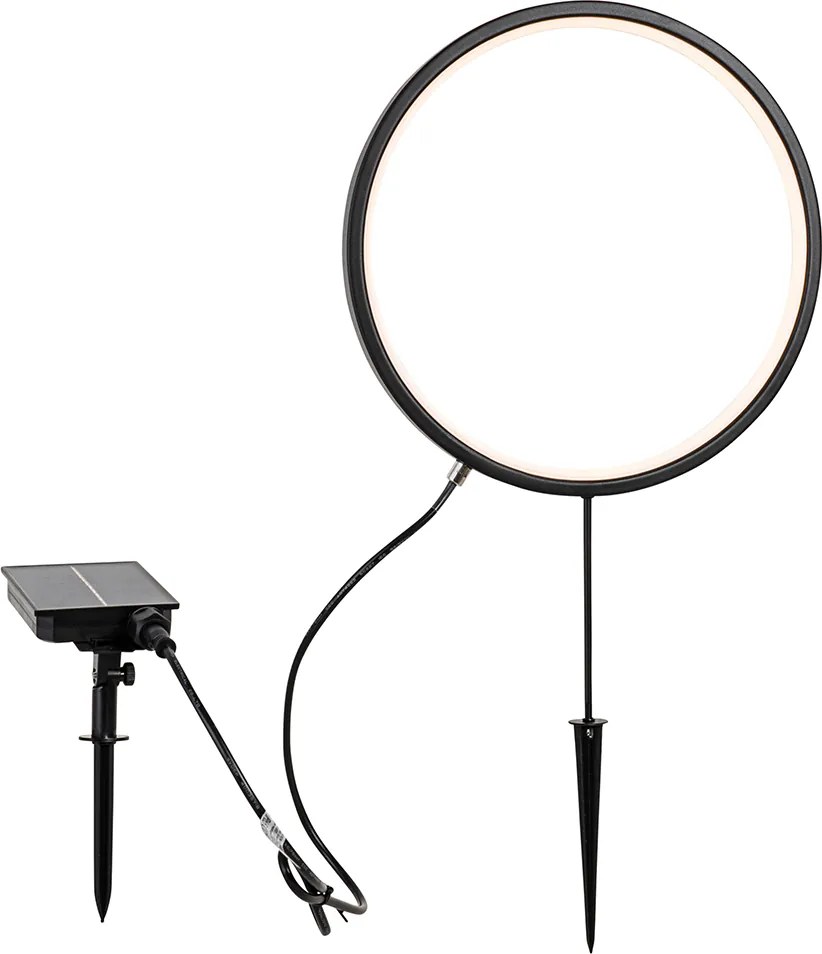 2 db fekete Adalind kerti tükörlámpa szett 60 cm, újratölthető LED-del és napelemmel, IP65