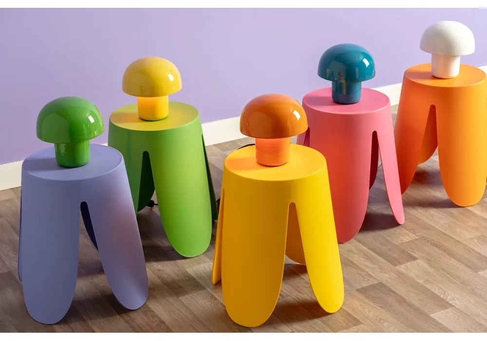 Fehér asztali lámpa fém búrával (magasság 20 cm) Fat Mushroom – Leitmotiv