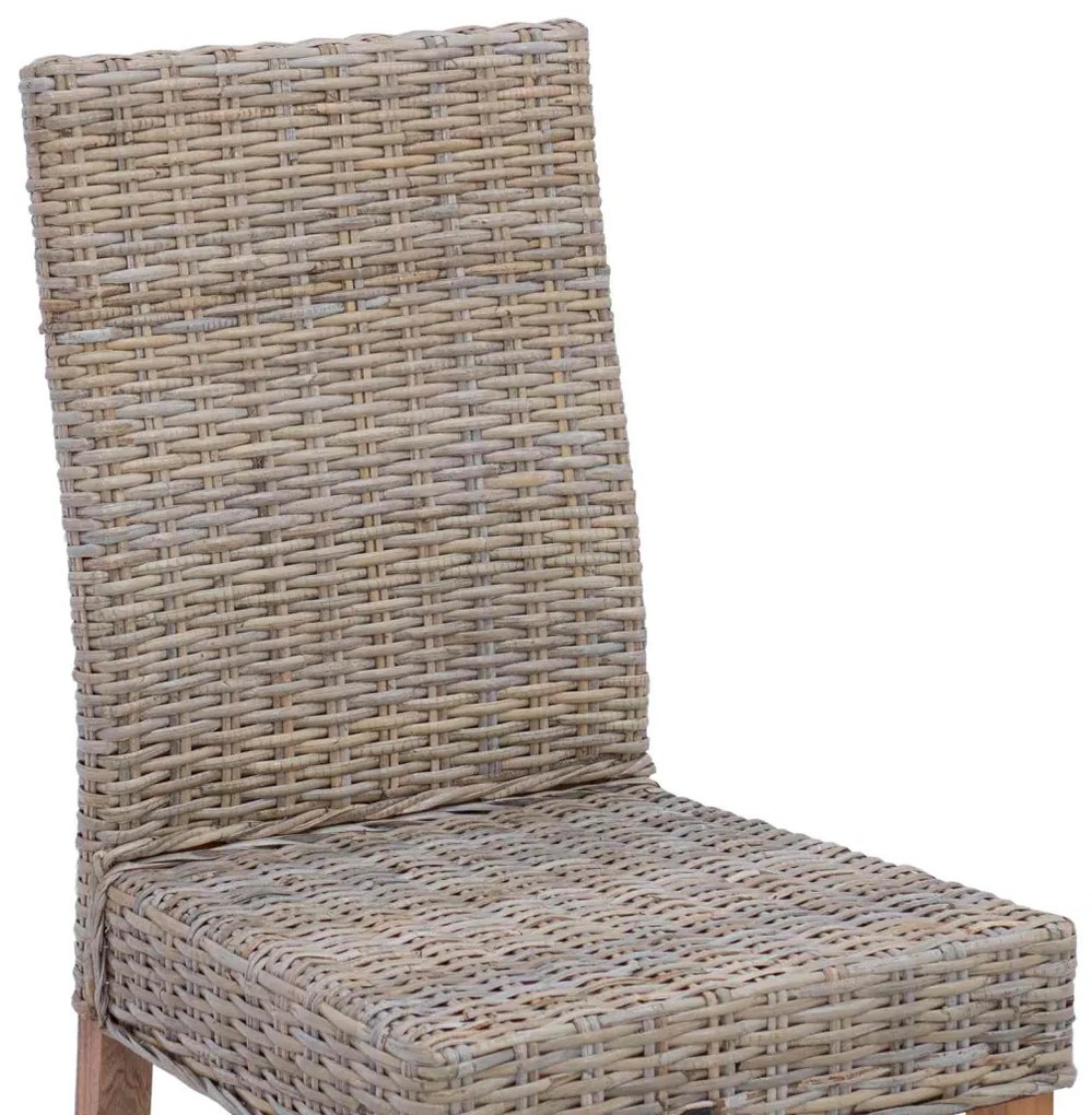 Étkezőszék 2 pcs Kubu Szürke 45 x 54 x 93 cm Tömör Mahagóni Fa