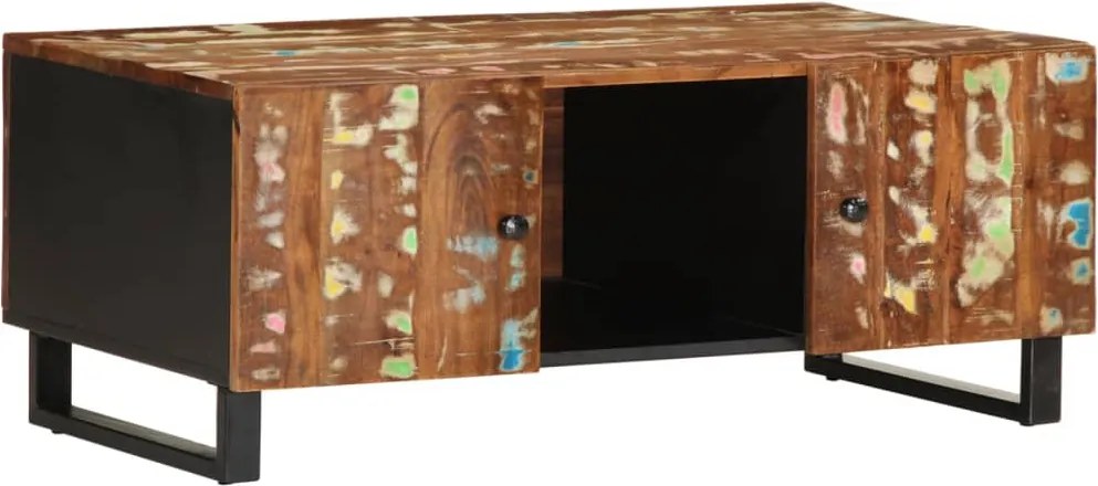 vidaXL tömör újrahasznosított és szerelt fa dohányzóasztal 100x54x40cm